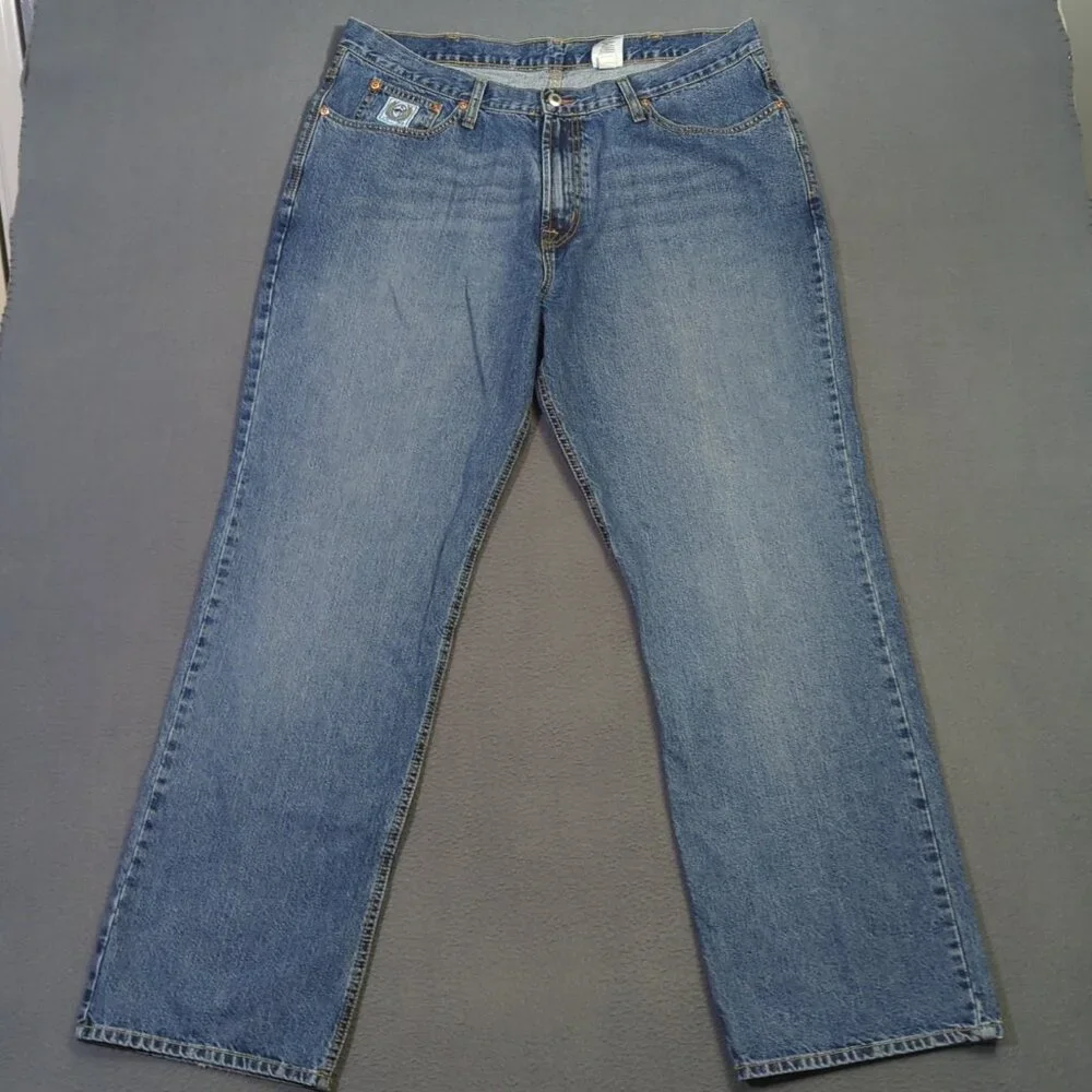 Cinch Jeans Mens 40x34 Fits 39x33 Blue Western Denim White Label Straight Cowboy